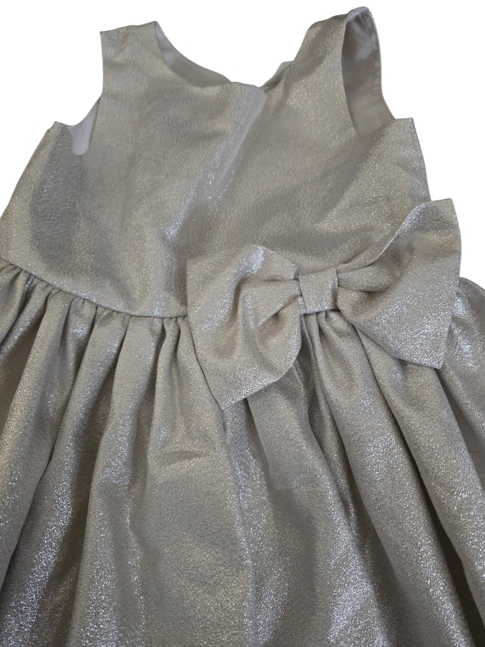 H&M Shimmery Silver Bow-Accent Formal Dress - Picture 3 of 5